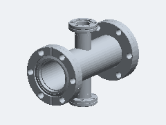CF 2.75″ × CF 1.33″ reducing 4-way cross
